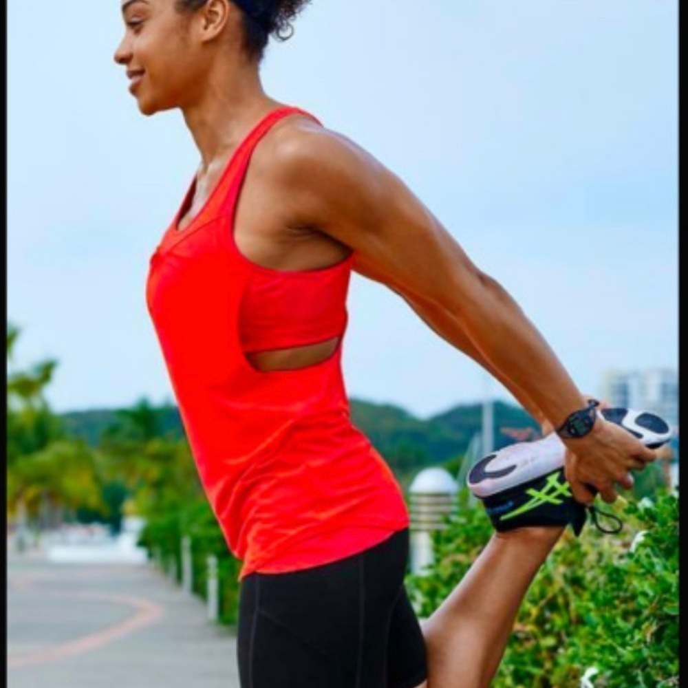 Athleta freedom supercharged tank red XXS built in sports bra racerback